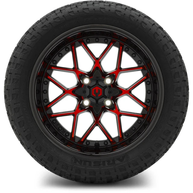 MODZ 15" Formula Red and Black Wheels & Off-Road Tires Combo