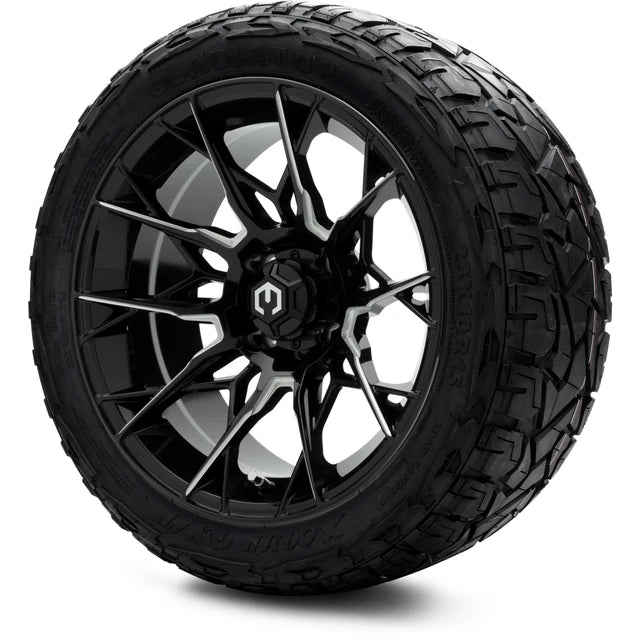 MODZ 15" Chaos Glossy Black with Ball Mill Wheels & Off-Road Tires Combo