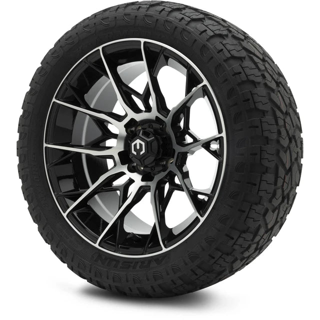 MODZ 15" Chaos Machined Black Wheels & Off-Road Tires Combo