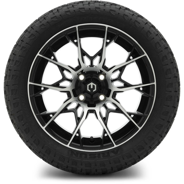 MODZ 15" Chaos Machined Black Wheels & Off-Road Tires Combo