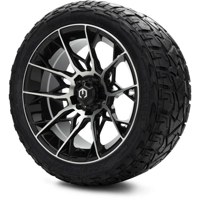 MODZ 15" Chaos Machined Black Wheels & Off-Road Tires Combo