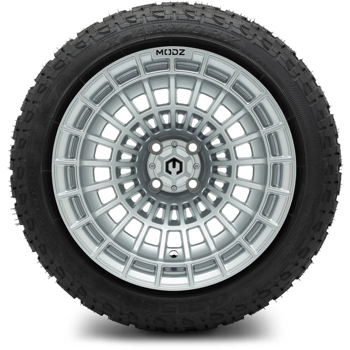 MODZ 15x10" Felon Silver Wheels & Off-Road Tires Combo