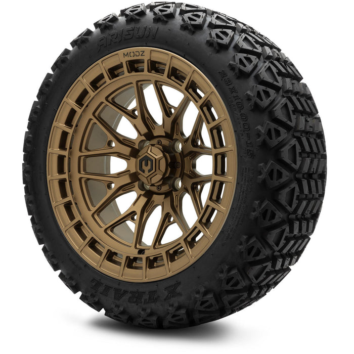 MODZ 15" Torrent Matte Bronze Wheels & Off-Road Tires Combo