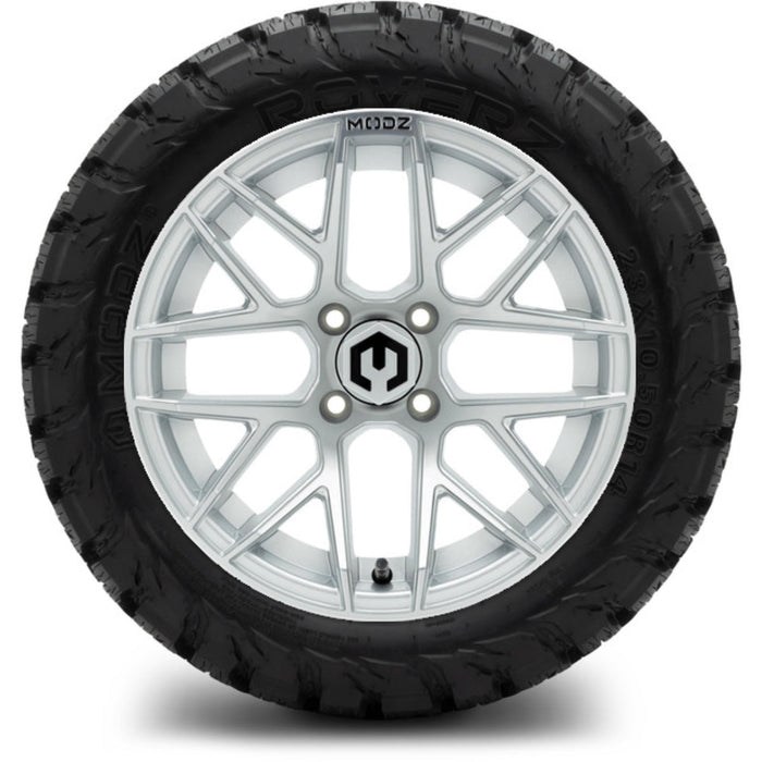 MODZ 14' Matrix Matte Silver - Tire and Wheel Combo