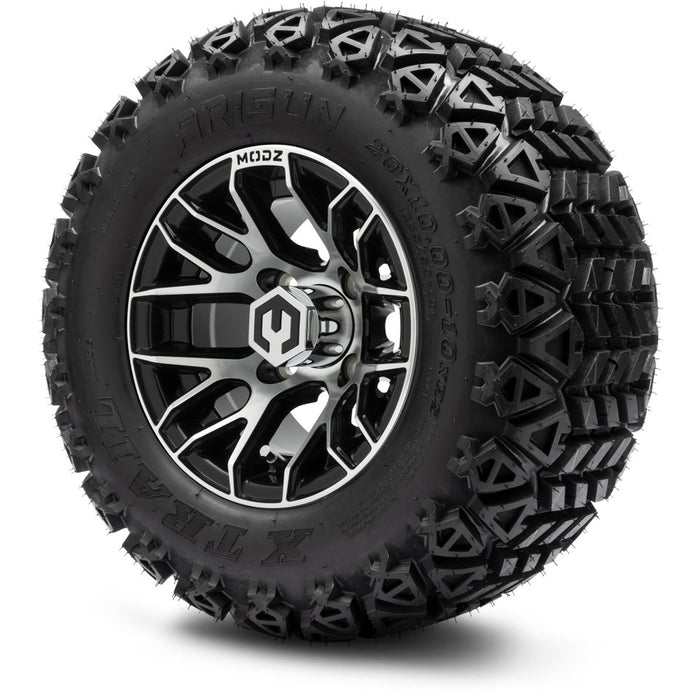 MODZ® 10" Matrix Machined Black Wheels & Off-Road Tires Combo