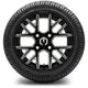MODZ 12" Matrix Glossy Black with Ball Mill Wheels & Street Tires Combo