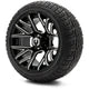 MODZ 12" Matrix Glossy Black with Ball Mill Wheels & Street Tires Combo