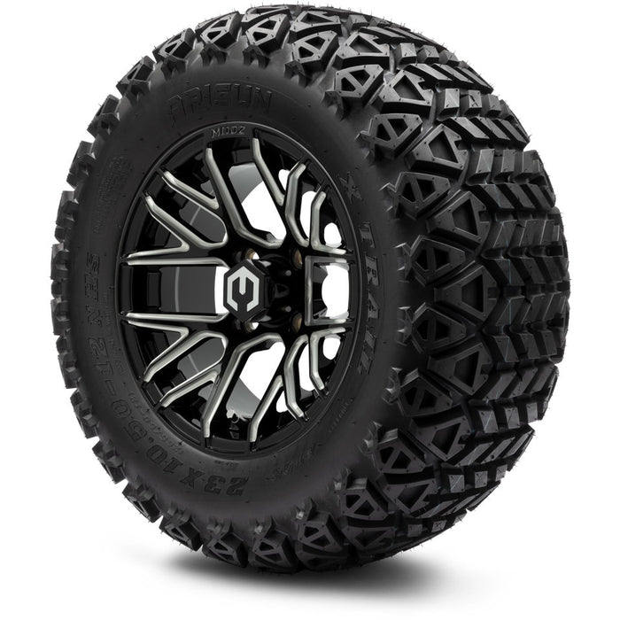 MODZ® 12" Matrix Glossy Black with Ball Mill Wheels & Off-Road Tires Combo