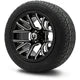 MODZ 12" Matrix Glossy Black with Ball Mill Wheels & Street Tires Combo