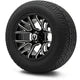 MODZ 12" Matrix Glossy Black with Ball Mill Wheels & Street Tires Combo