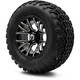 MODZ® 12" Matrix Glossy Black with Ball Mill Wheels & Off-Road Tires Combo