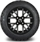 MODZ 12" Matrix Glossy Black with Ball Mill Wheels & Street Tires Combo