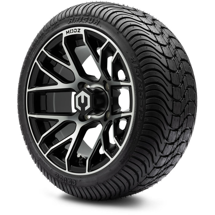 MODZ® 12" Matrix Machined Matte Black Wheels & Street Tires Combo