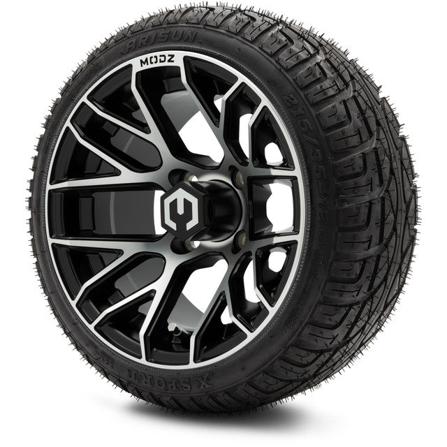 MODZ® 12" Matrix Machined Matte Black Wheels & Street Tires Combo