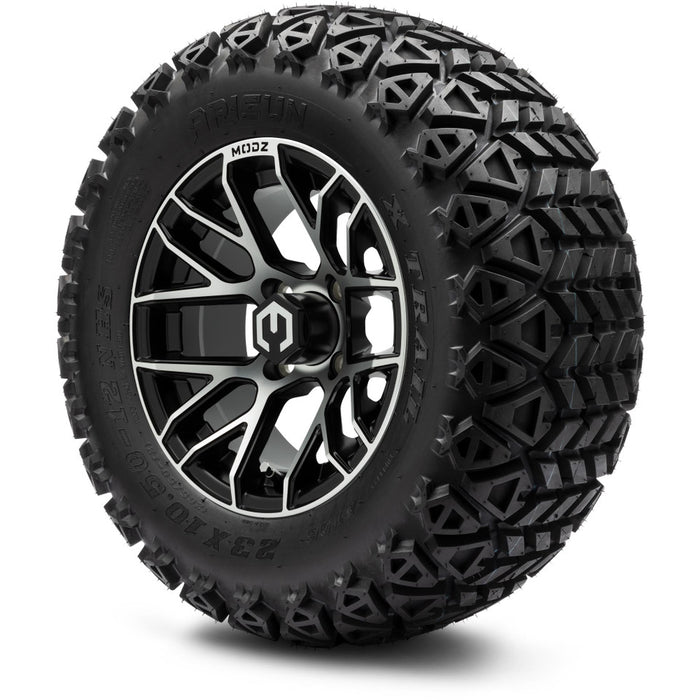MODZ® 12" Matrix Machined Matte Black Wheels & Off-Road Tires Combo