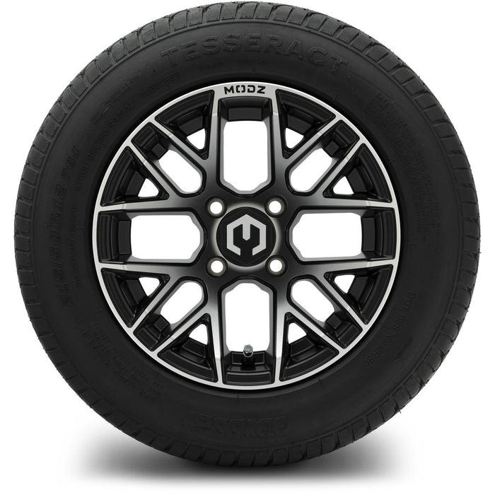 MODZ® 12" Matrix Machined Matte Black Wheels & Street Tires Combo