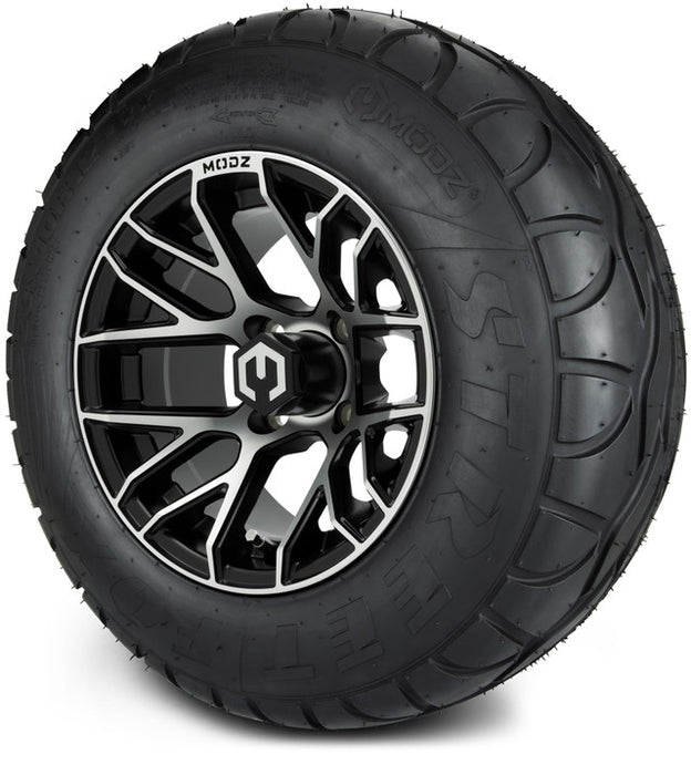 MODZ® 12" Matrix Machined Matte Black Wheels & Street Tires Combo
