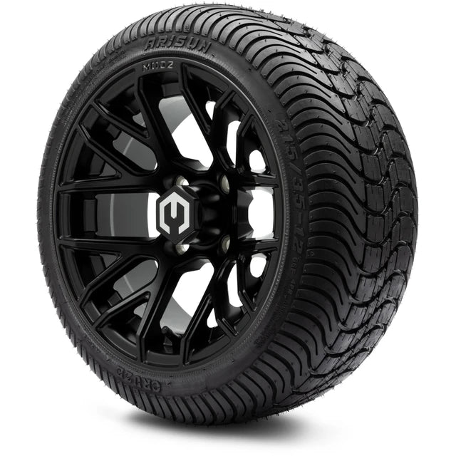 MODZ 12" Matrix Matte Black Wheels & Street Tires Combo