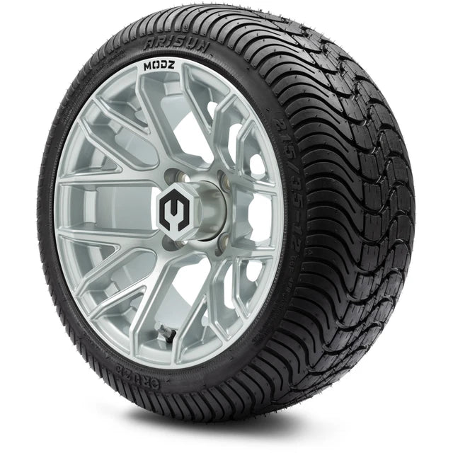 MODZ 12" Matrix Silver Wheels & Street Tires Combo