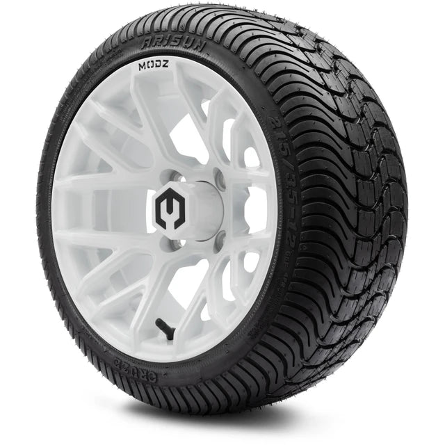 MODZ 12" Matrix Glossy White Wheels & Street Tires Combo