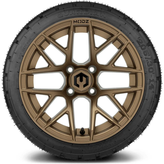 MODZ 14" Matrix Matte Bronze Wheels & Street Tires Combo