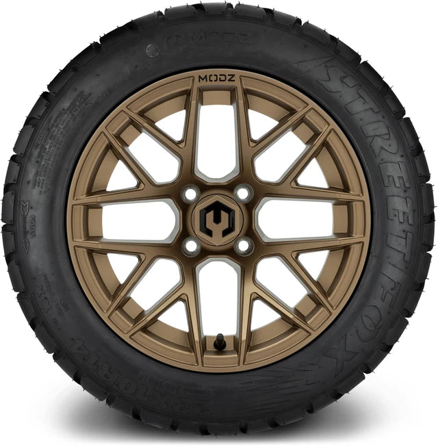 MODZ 14" Matrix Matte Bronze Wheels & Street Tires Combo