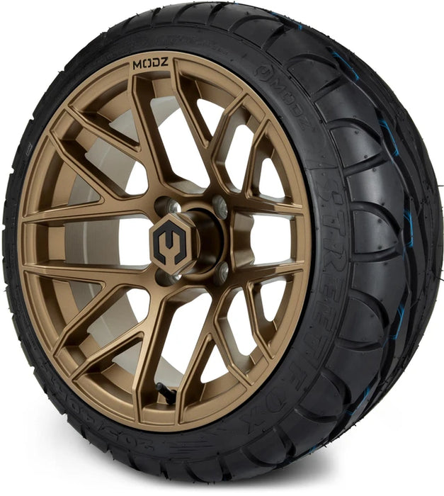 MODZ 14" Matrix Matte Bronze Wheels & Street Tires Combo