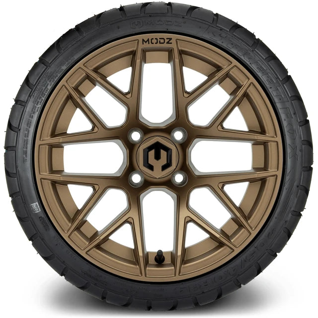 MODZ 14" Matrix Matte Bronze Wheels & Street Tires Combo