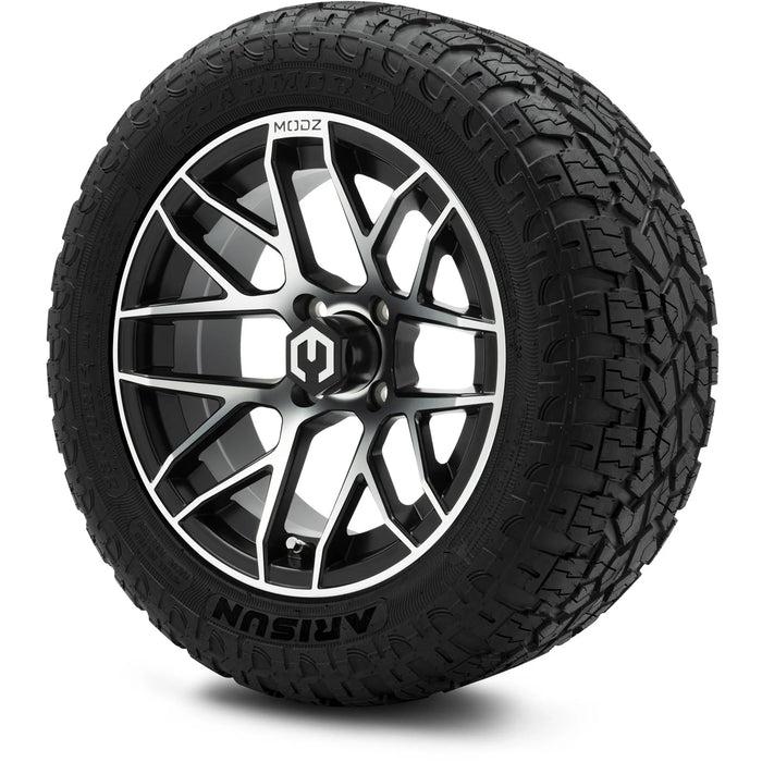 MODZ 14" Matrix Machined Black Wheels & Off-Road Tires Combo