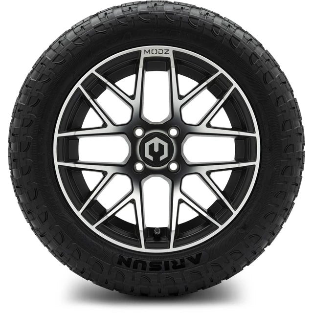 MODZ 14" Matrix Machined Black Wheels & Off-Road Tires Combo