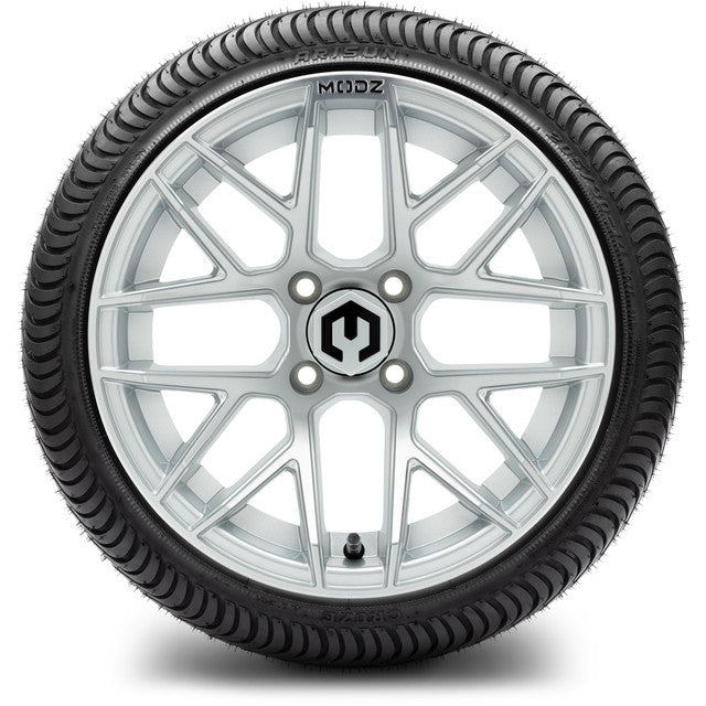 MODZ 14' Matrix Matte Silver - Tire and Wheel Combo