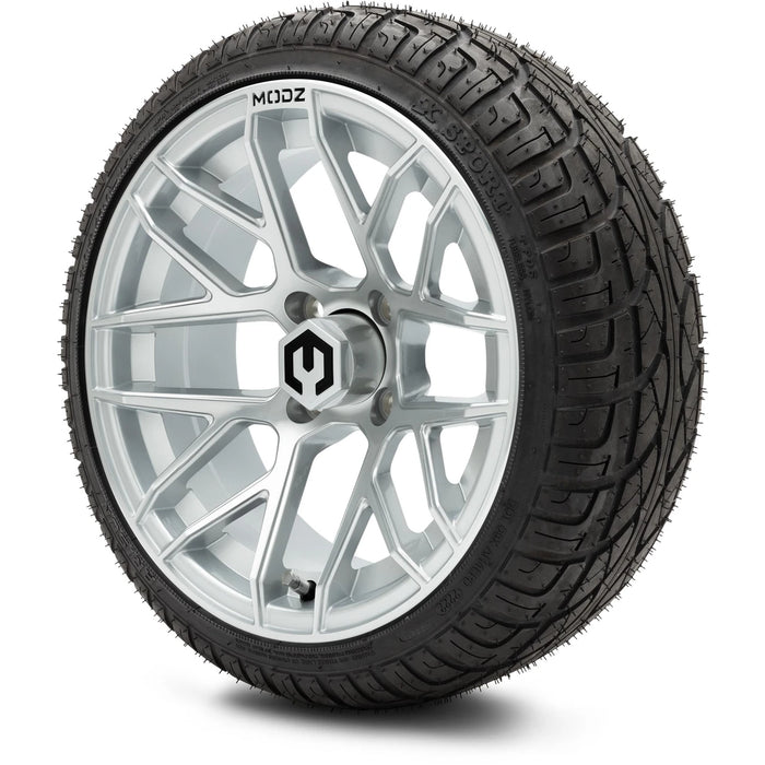 MODZ 14" Matrix Silver Wheels & Street Tires Combo