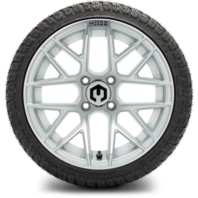 MODZ 14" Matrix Silver Wheels & Street Tires Combo