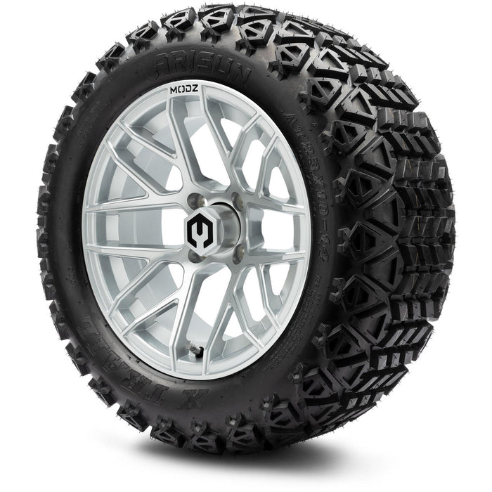 MODZ 14' Matrix Matte Silver - Tire and Wheel Combo