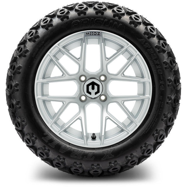 MODZ 14' Matrix Matte Silver - Tire and Wheel Combo
