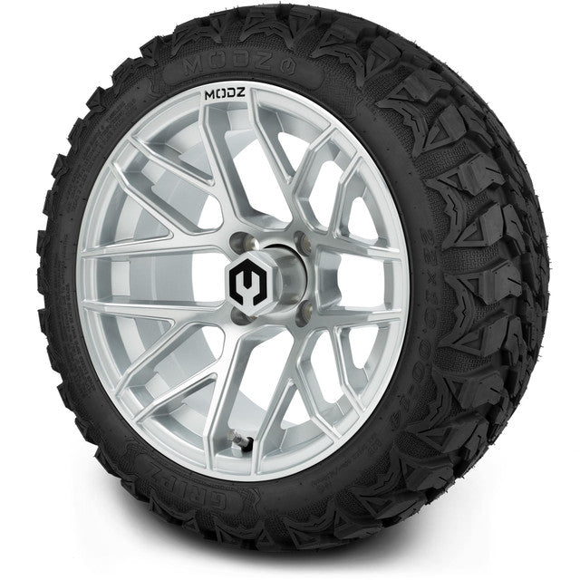 MODZ 14' Matrix Matte Silver - Tire and Wheel Combo