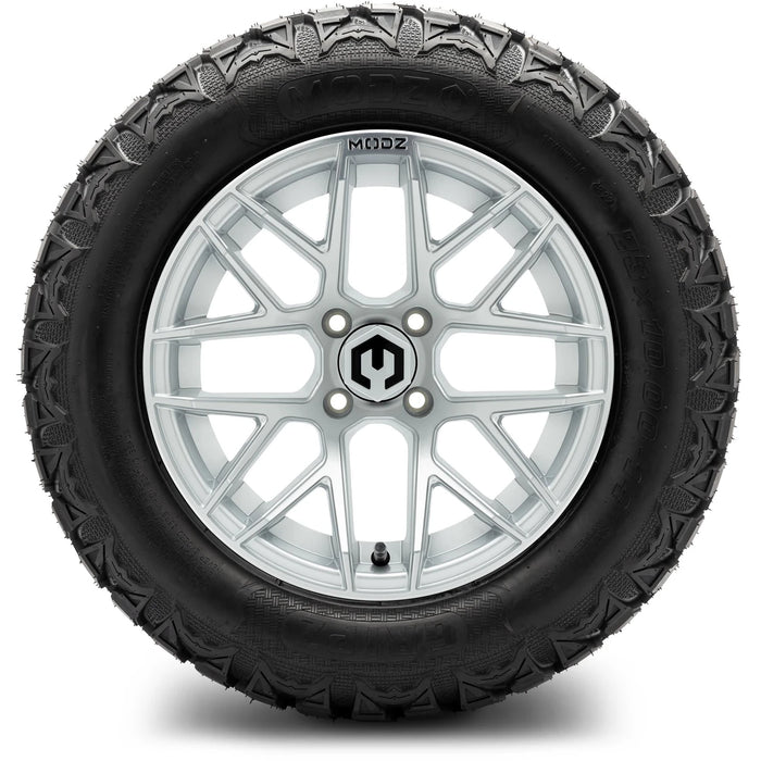 MODZ 14" Matrix Silver Wheels & Off-Road Tires Combo