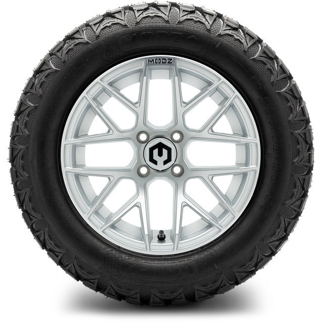 MODZ 14' Matrix Matte Silver - Tire and Wheel Combo