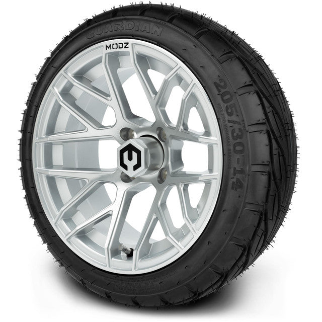 MODZ 14' Matrix Matte Silver - Tire and Wheel Combo