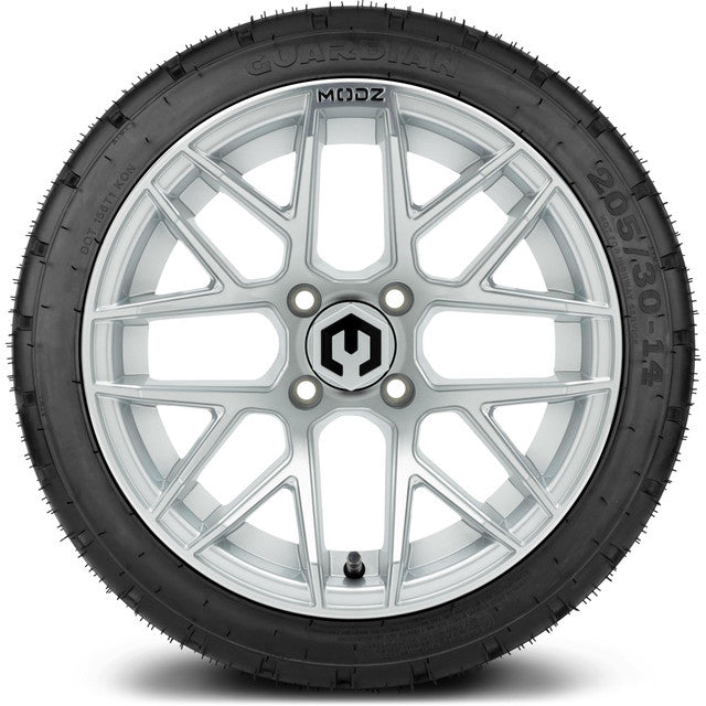 MODZ 14' Matrix Matte Silver - Tire and Wheel Combo