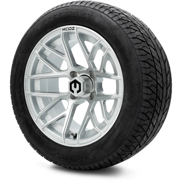 MODZ 14" Matrix Silver Wheels & Street Tires Combo