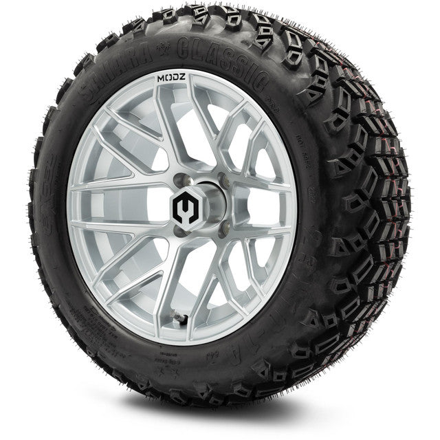 MODZ 14' Matrix Matte Silver - Tire and Wheel Combo