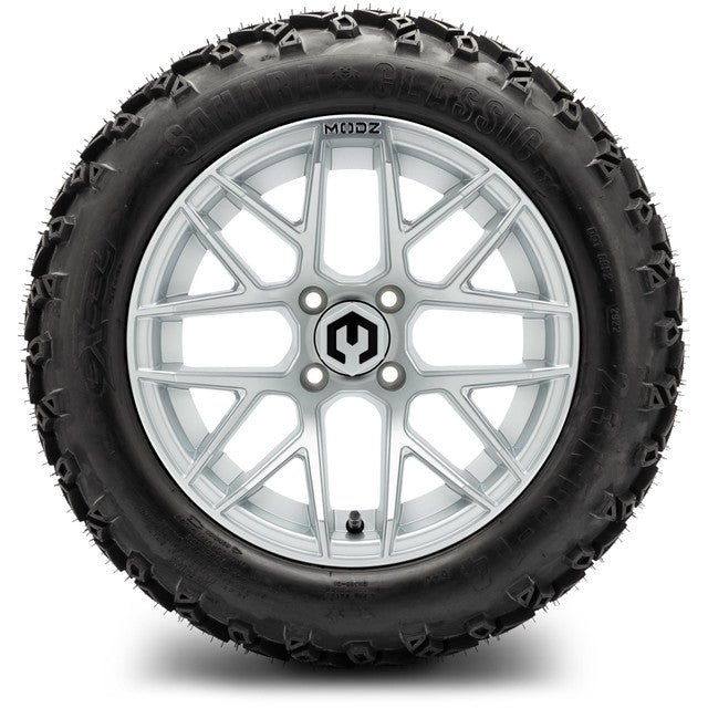 MODZ 14' Matrix Matte Silver - Tire and Wheel Combo