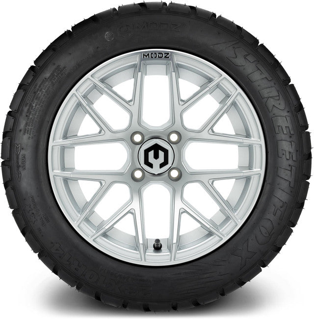 MODZ 14' Matrix Matte Silver - Tire and Wheel Combo