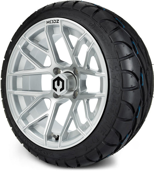 MODZ 14' Matrix Matte Silver - Tire and Wheel Combo