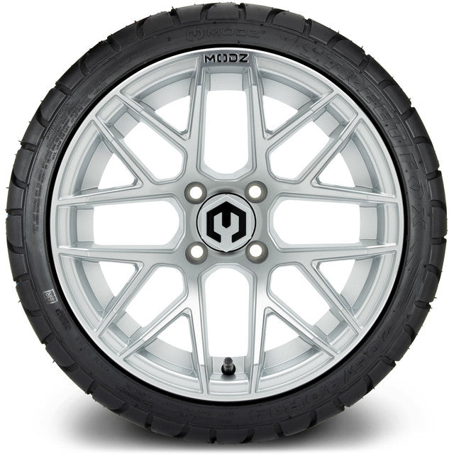 MODZ 14' Matrix Matte Silver - Tire and Wheel Combo