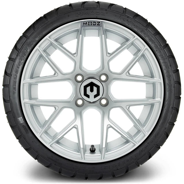 MODZ 14" Matrix Silver Wheels & Street Tires Combo