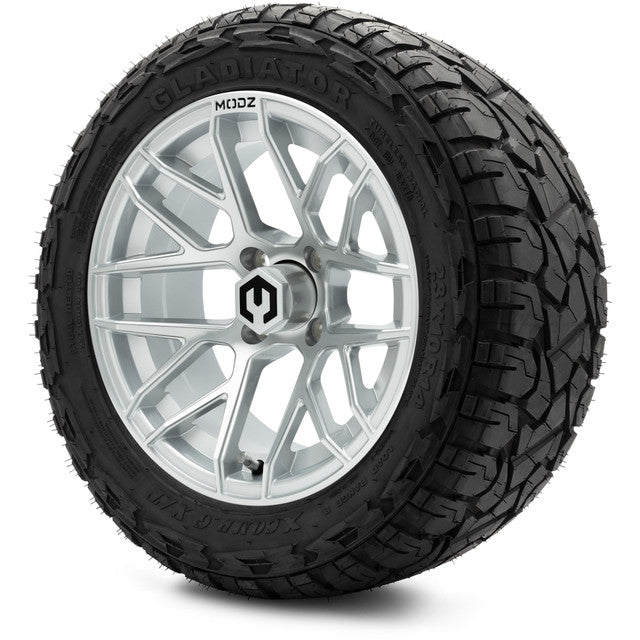MODZ 14' Matrix Matte Silver - Tire and Wheel Combo