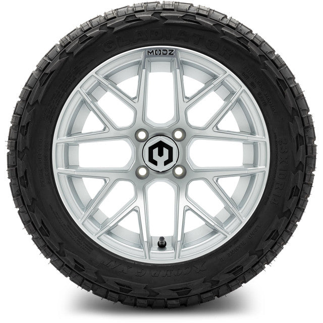 MODZ 14' Matrix Matte Silver - Tire and Wheel Combo