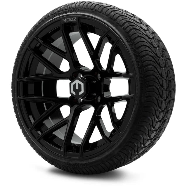 MODZ® 15' Matrix Glossy Black Wheels and Street Tires Combo
